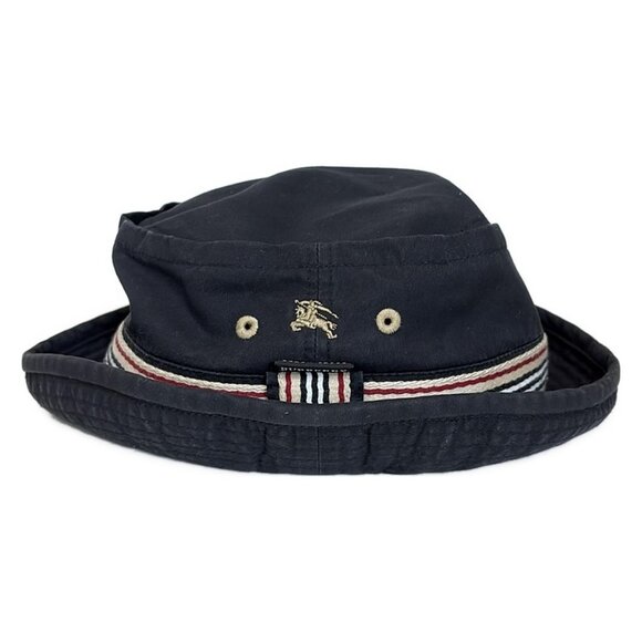 Auth Burberry Black Label - Black Beige Multi Cotton Hat - Picture 9 of 10